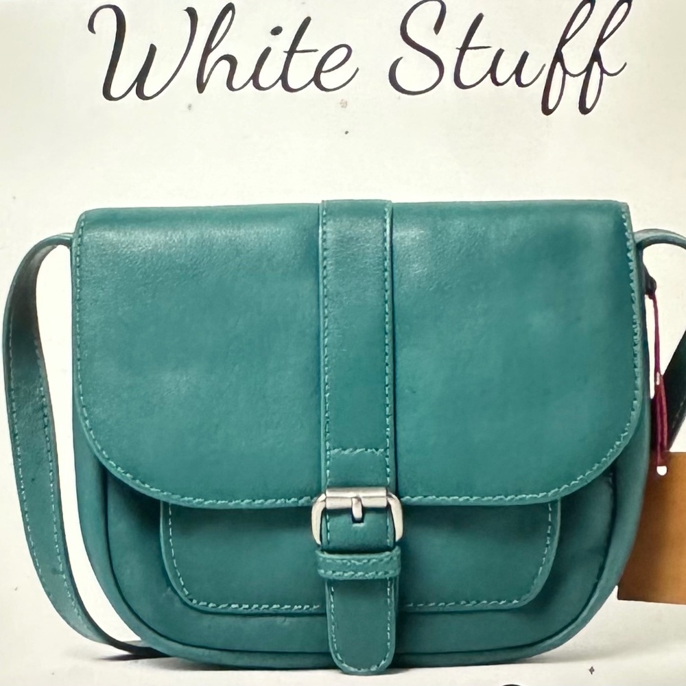 Beautiful White Stuff Leather Teal Crossbody Bag - New with Tags.
